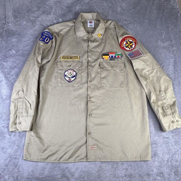 Royal Rangers Patches Long Sleeve Button Troop 20 Mo 50th anniv Dickies L - Picture 2 of 12